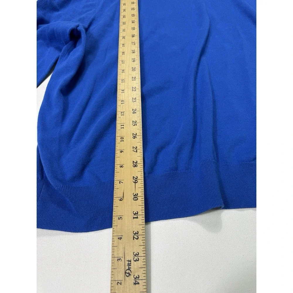 Harbor Bay Men's 4XL Blue Cotton V-Neck Sweater NWT Classic Modern Casual City